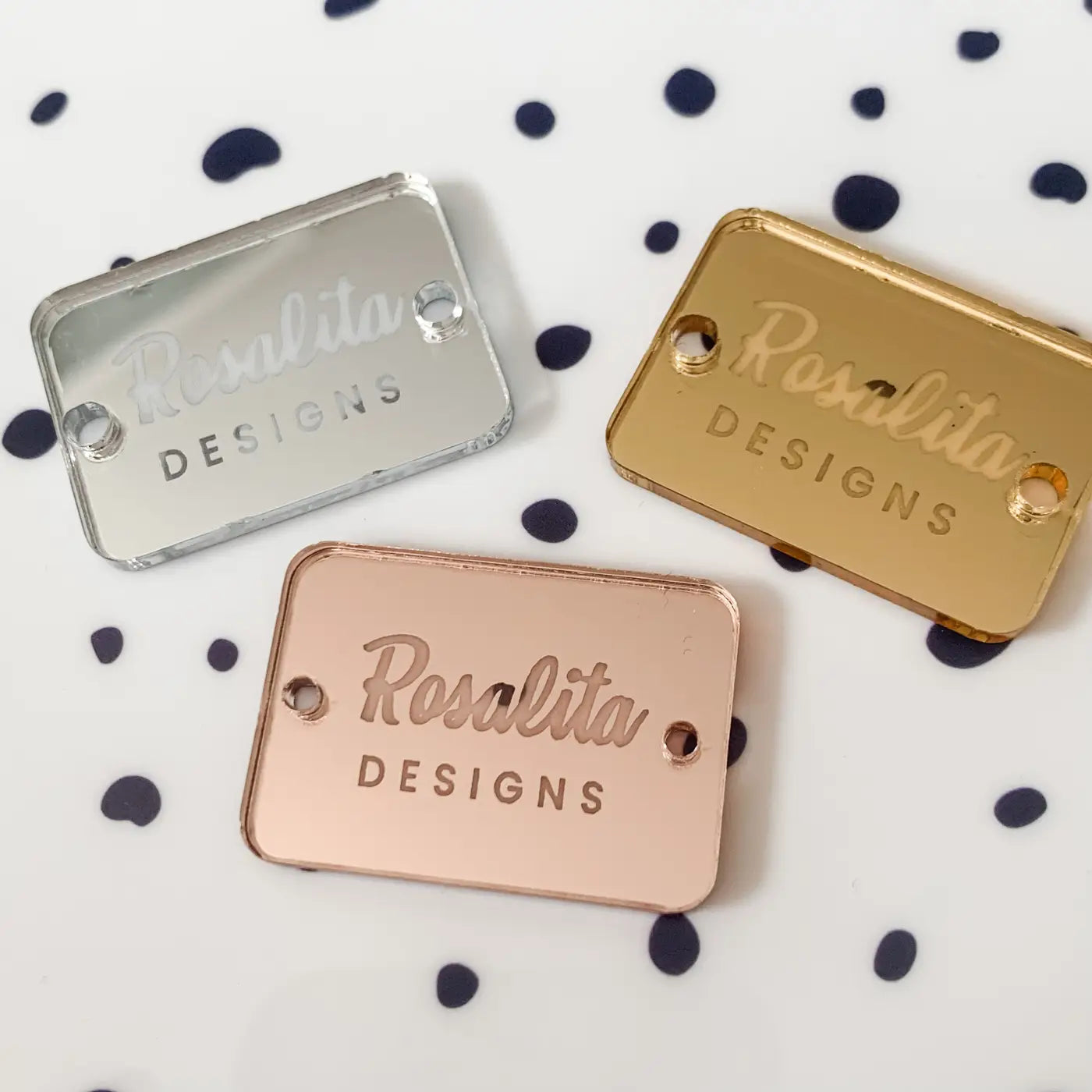 Personalised button tag – engraved wood buttons & acrylic gift tags for small business labels