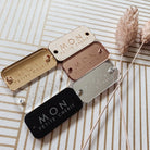 Personalised button tag – engraved wood buttons & acrylic gift tags for craft labels