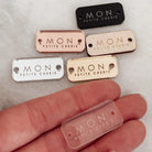 Personalised button tag – engraved wood buttons & acrylic gift tags for craft labels