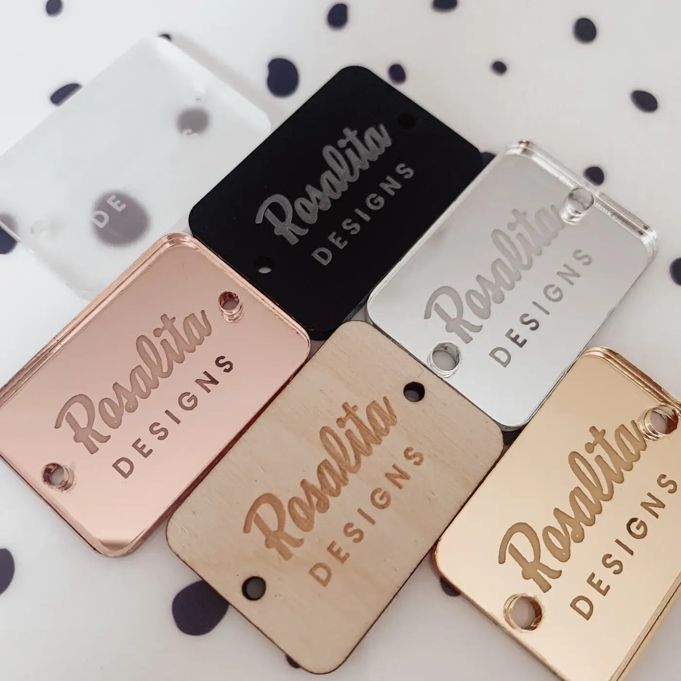 Personalised button tag – engraved wood buttons & acrylic gift tags for small business labels