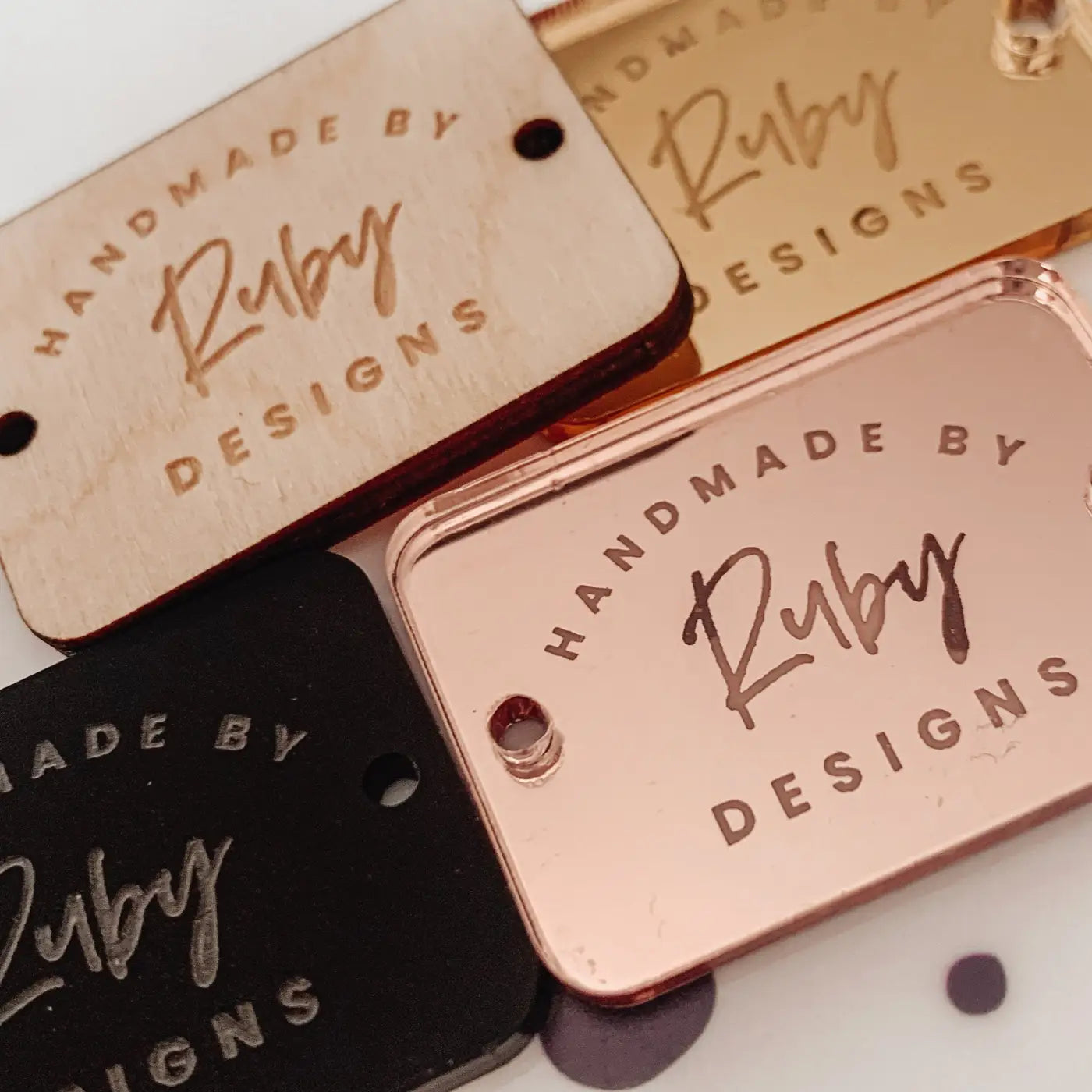 Personalised button tag | engraved wood buttons & acrylic gift tags for craft labels