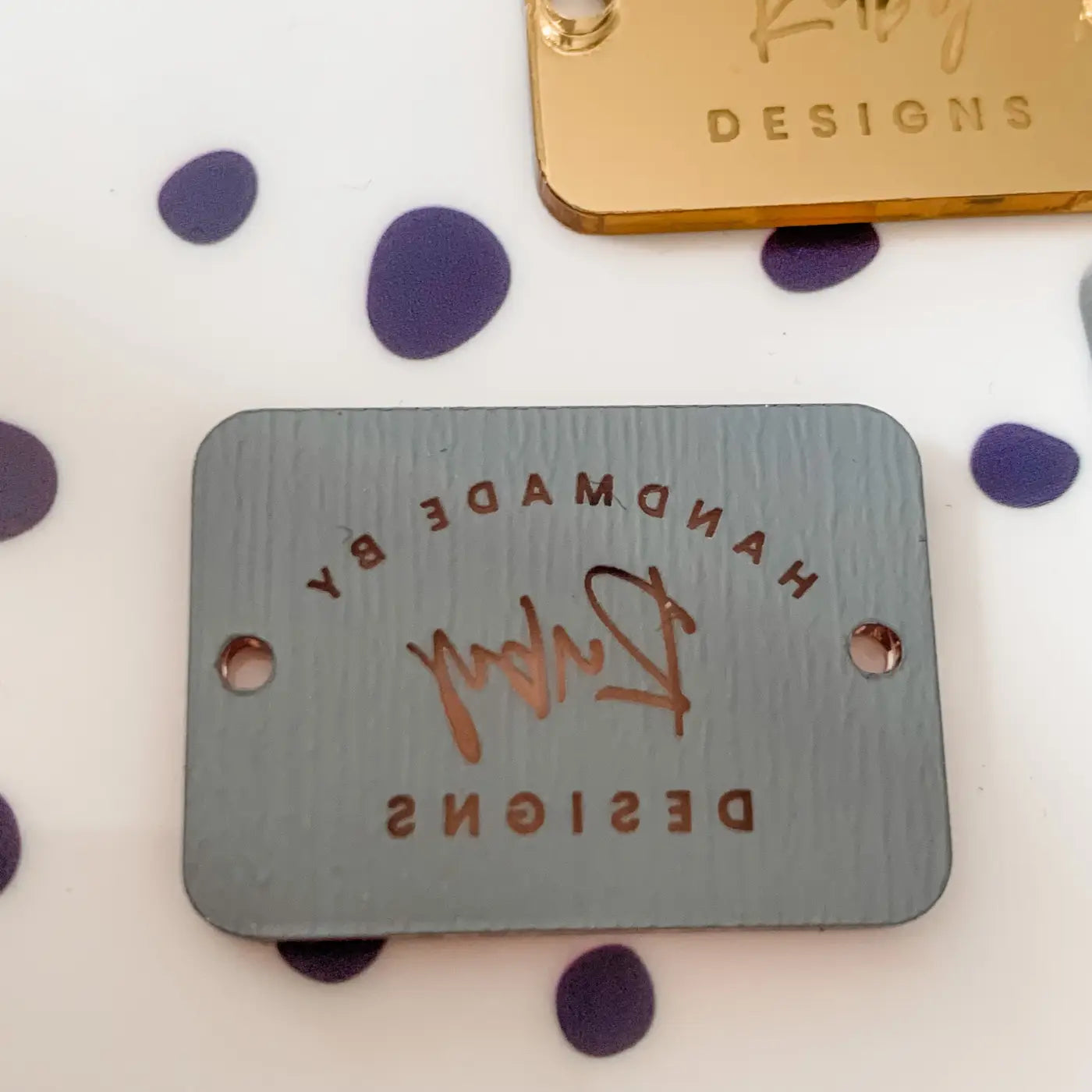 Personalised button tag | engraved wood buttons & acrylic gift tags for craft labels