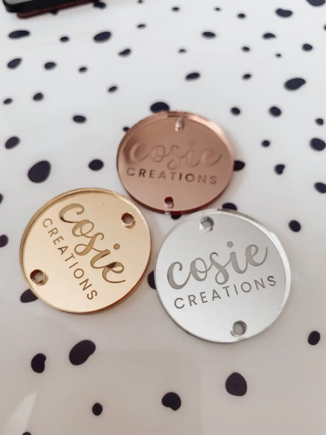 Personalised button tag – engraved wood buttons & acrylic tags for gifting