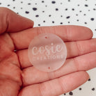 Personalised button tag – engraved wood buttons & acrylic tags for gifting