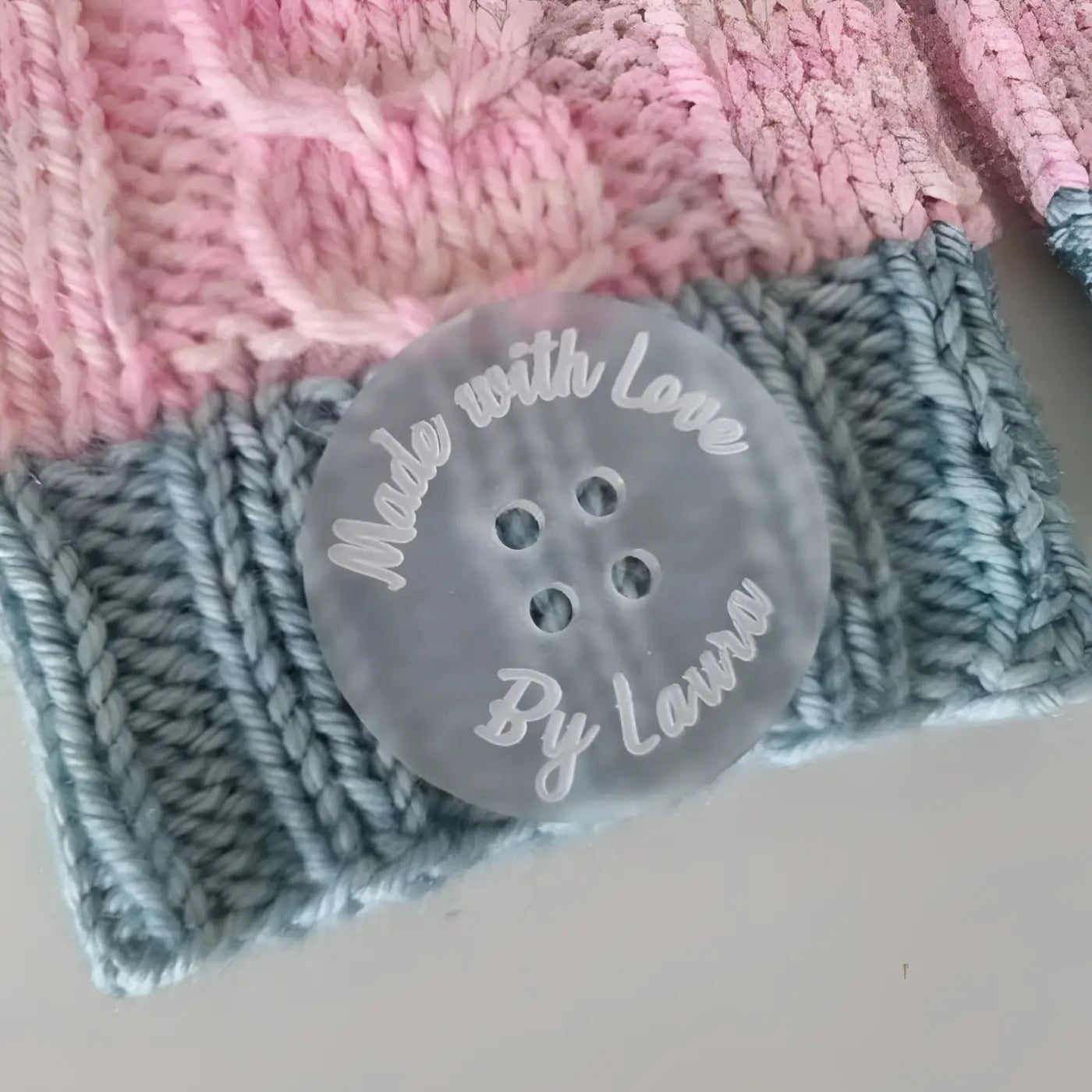 Personalised button tag - engraved wood buttons & acrylic tags for gifting