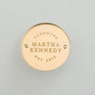 Personalised button tag pack of 5 – luxury acrylic circular tags with sew holes