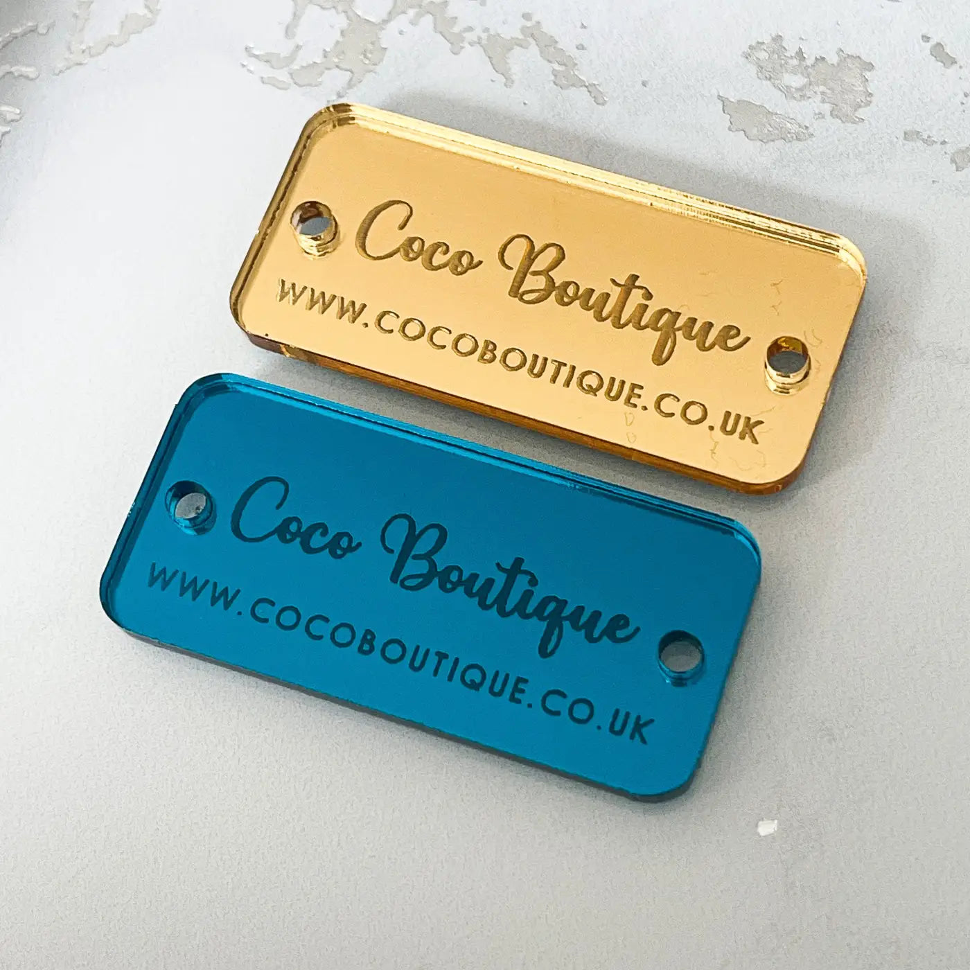 Personalised button tags – luxury custom branding labels | pack of 5 premium