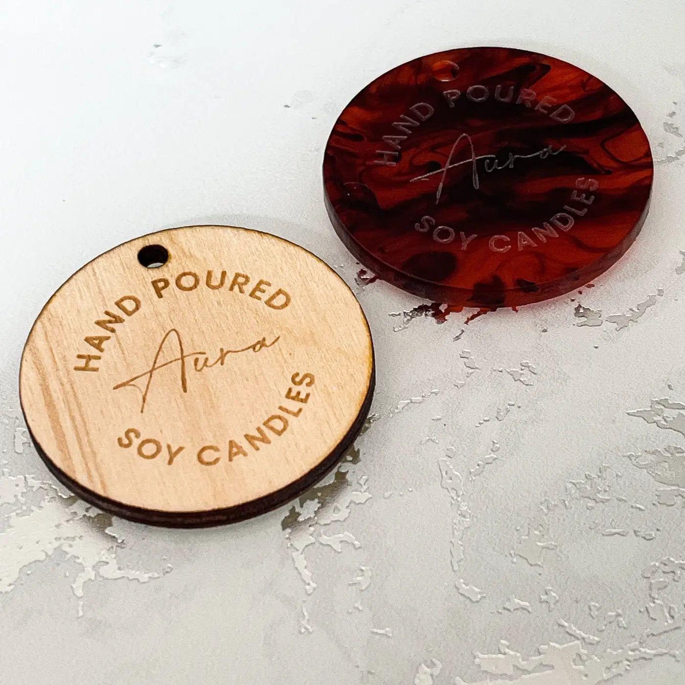 Personalised button tags – luxury product labels | precision cut custom crafting