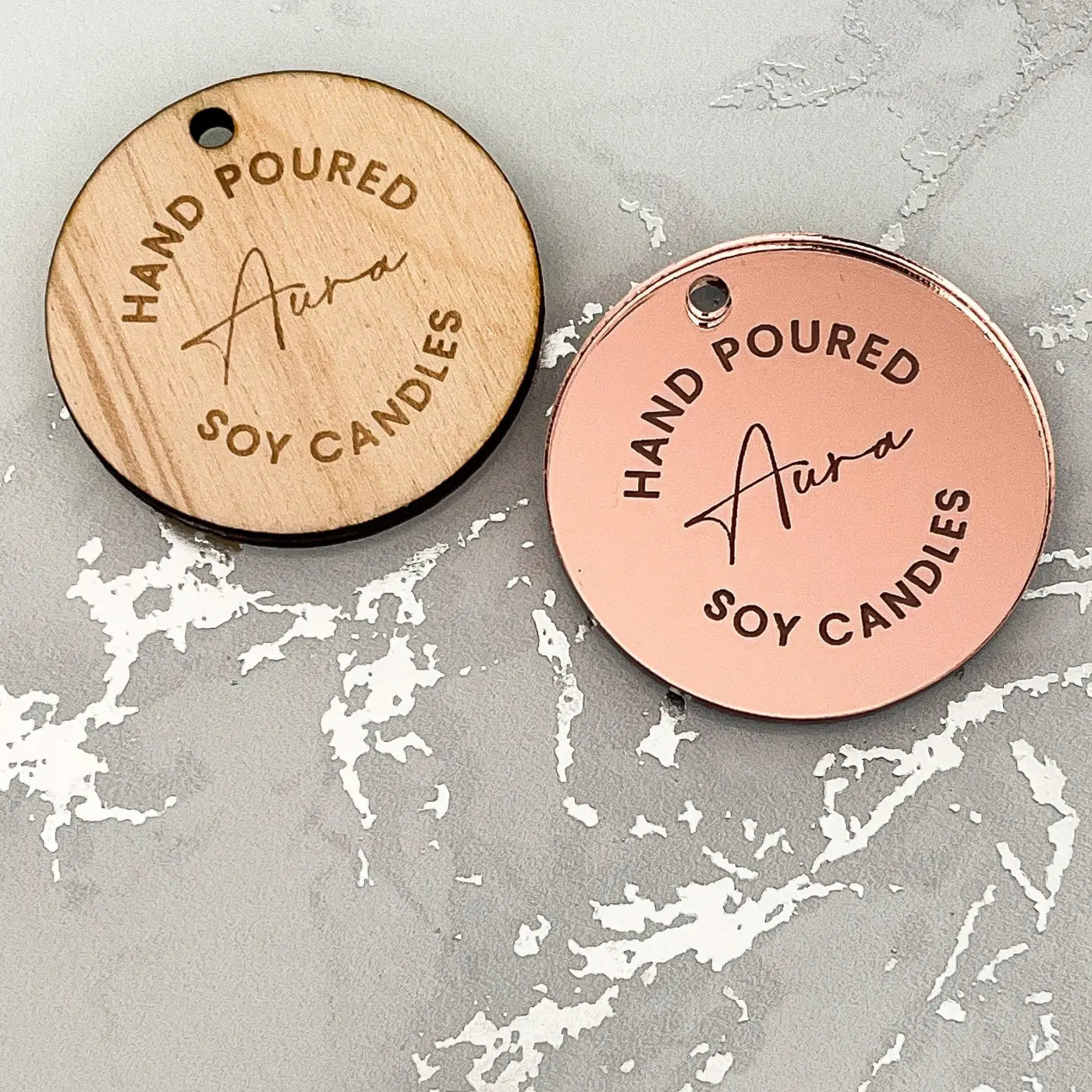 Personalised button tags – luxury product labels | precision cut custom crafting