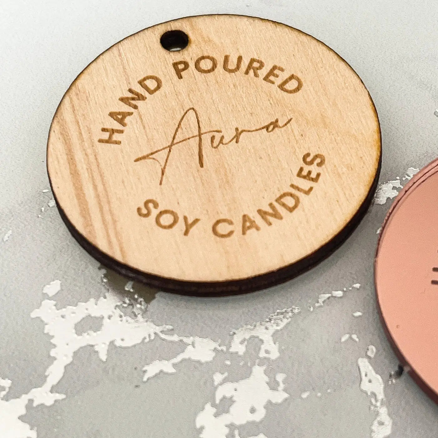 Personalised button tags – luxury product labels | precision cut custom crafting
