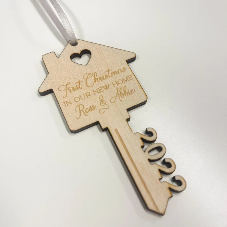 Personalised couples Christmas bauble featuring a custom name design for Christmas keepsake gifts
