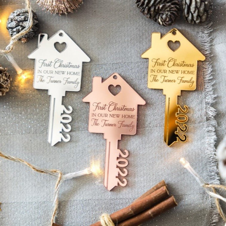 Personalised couples Christmas bauble designed for Christmas tree decorations