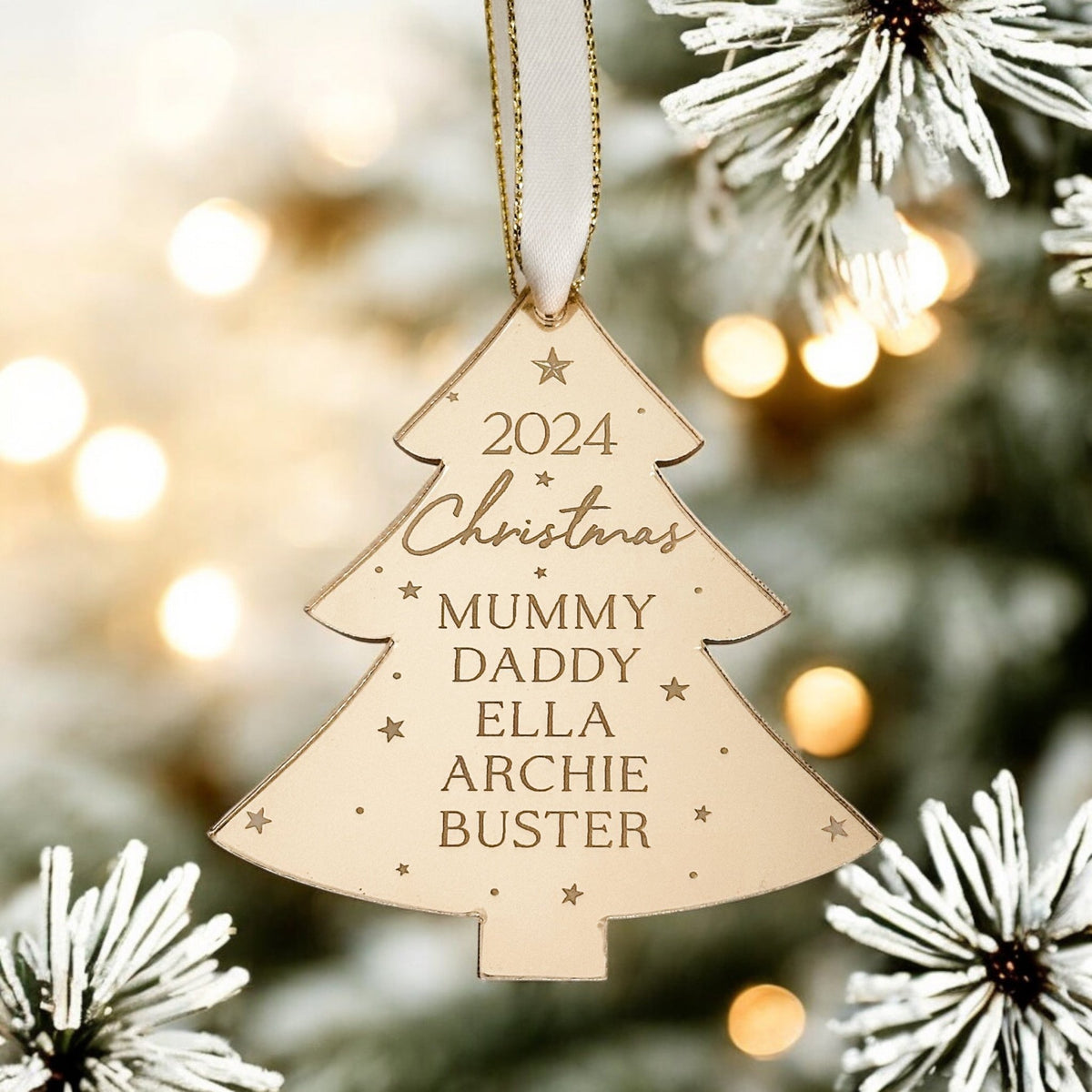 Personalised family Christmas bauble for Christmas tree decorations