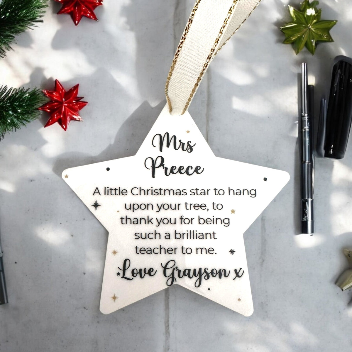 Personalised Christmas Bauble featuring a custom name design