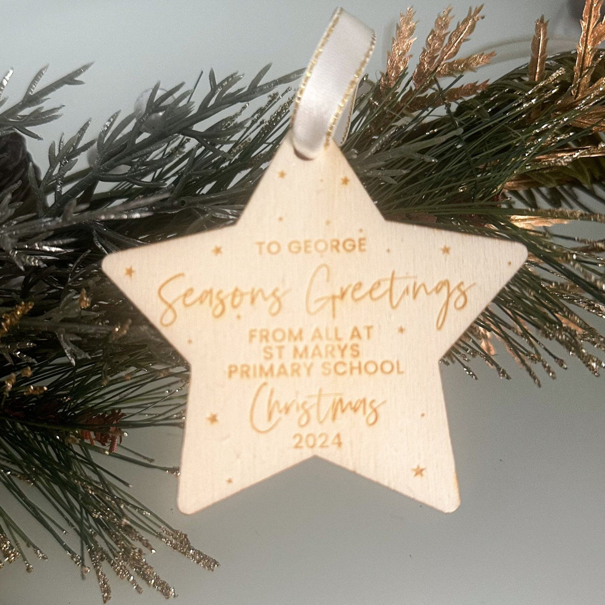Personalised Christmas Baubles for festive school keepsakes