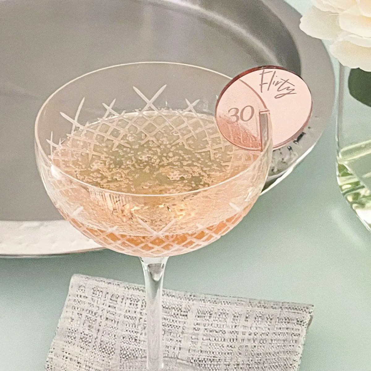 Personalised drinks charms – custom acrylic & luxury party accessories for birthday - sign