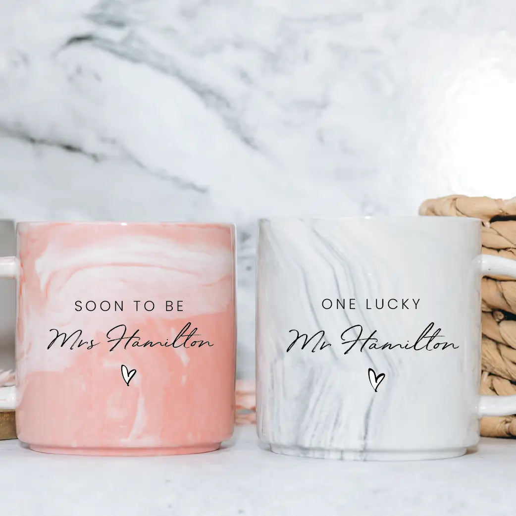 Personalised engagement gift – luxury marble design keepsake | custom wedding present