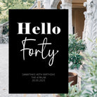 Personalised event sign – luxury 40th birthday welcome | custom party decor