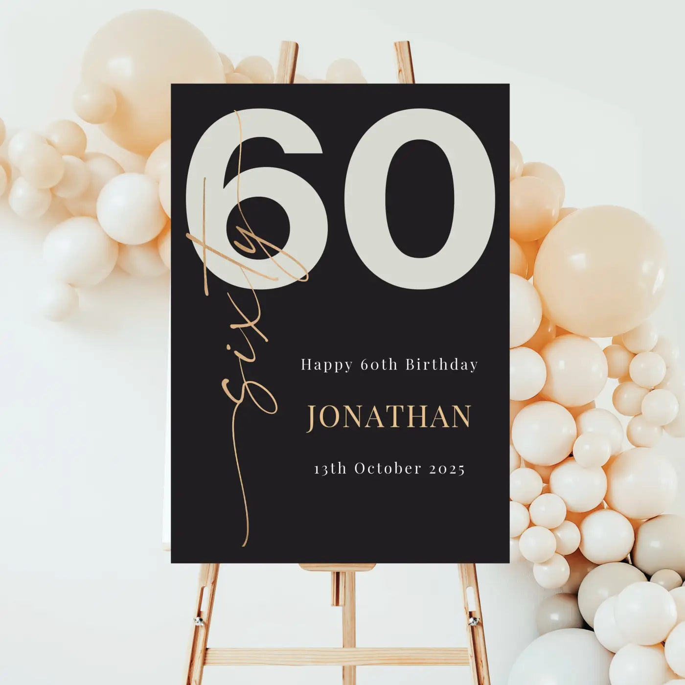 Personalised event sign - luxury 60th birthday welcome board | premium foamboard