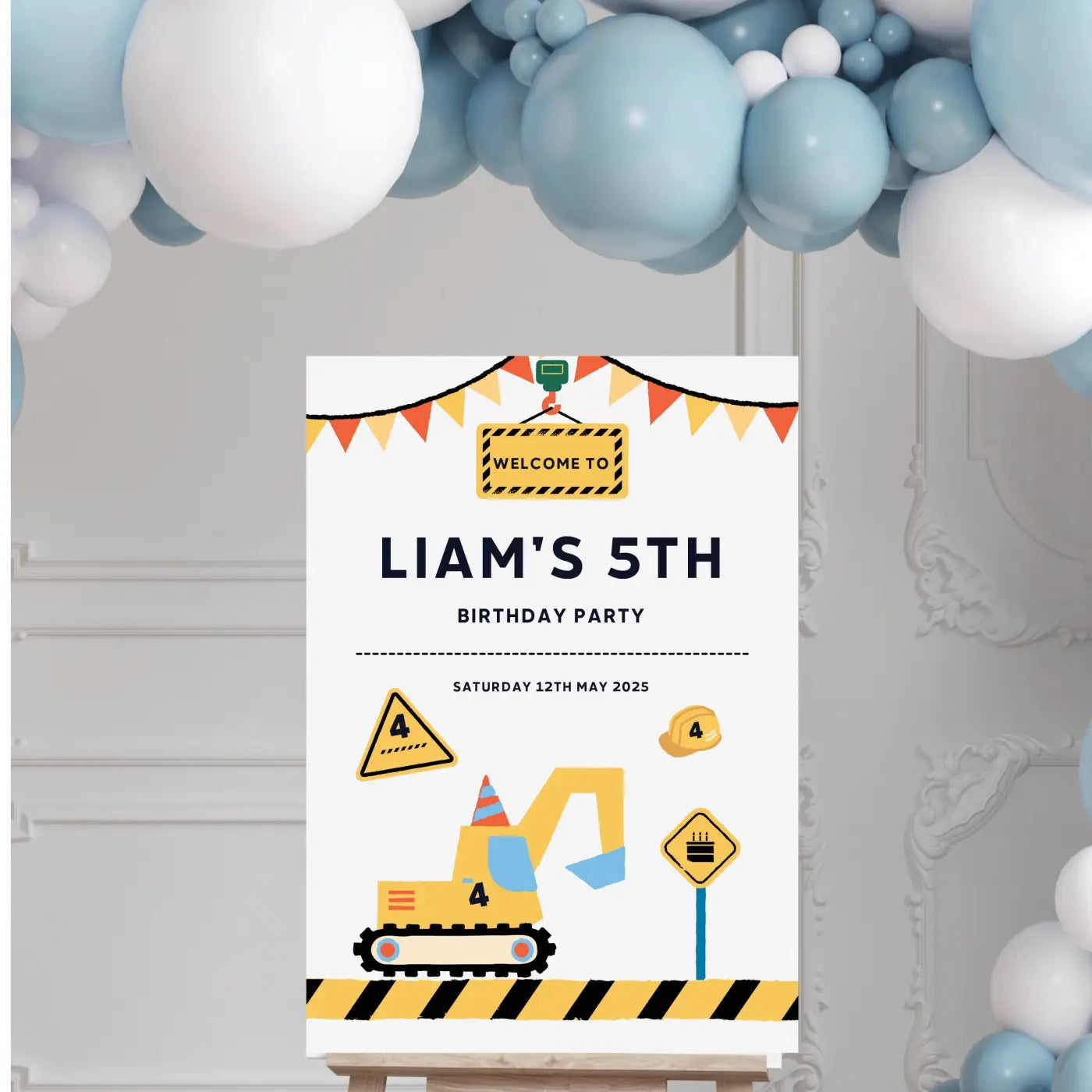 Personalised event sign – luxury birthday party | boys decor