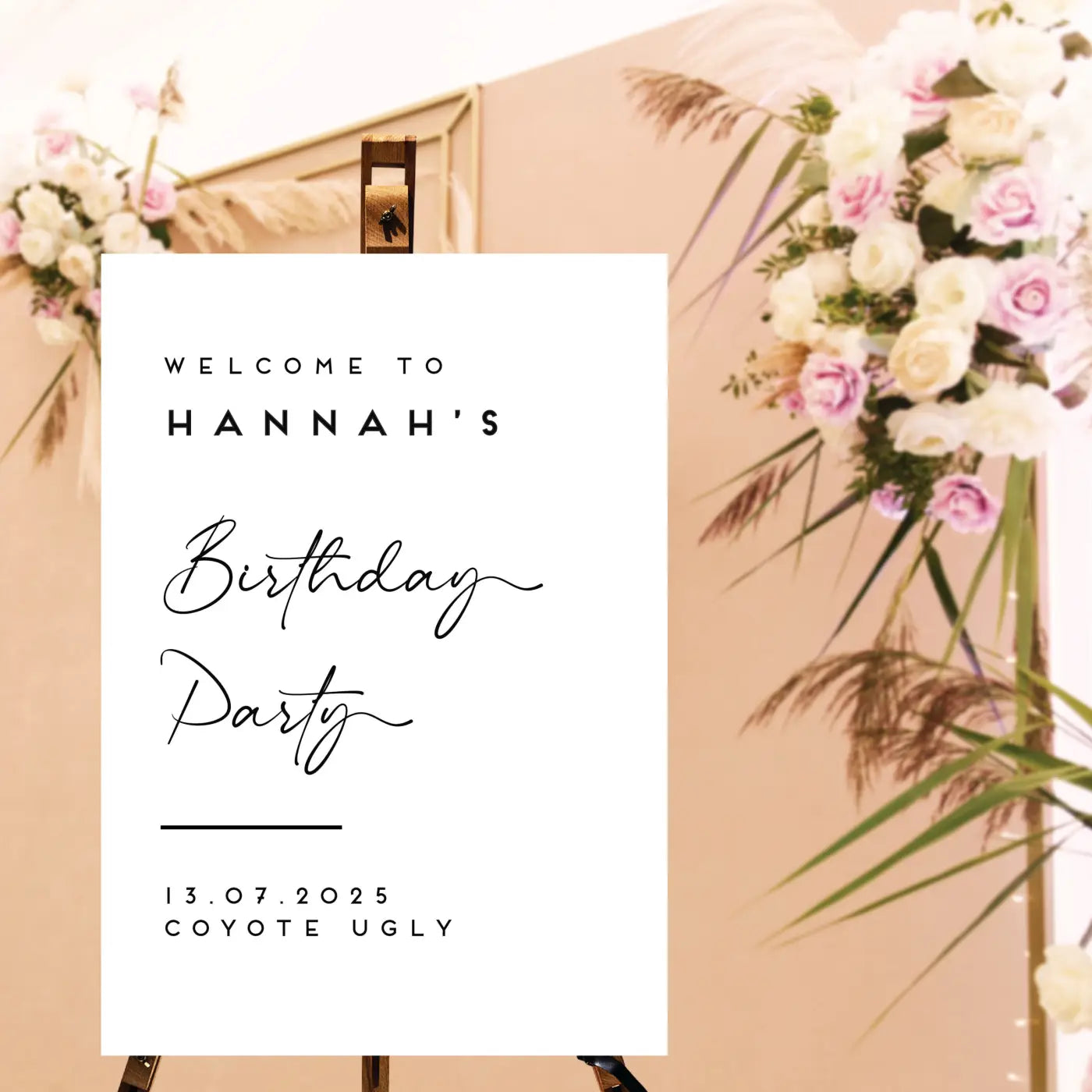 Personalised event sign | luxury birthday party - custom welcome board