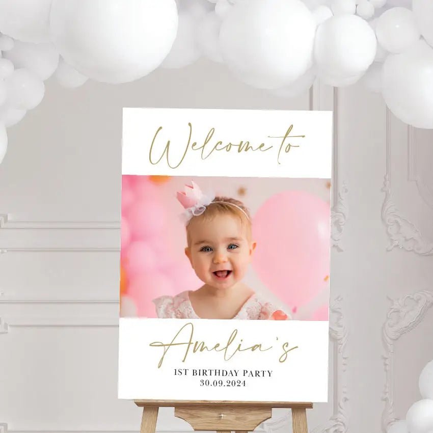 Personalised birthday sign with a matt finish for party venue displays