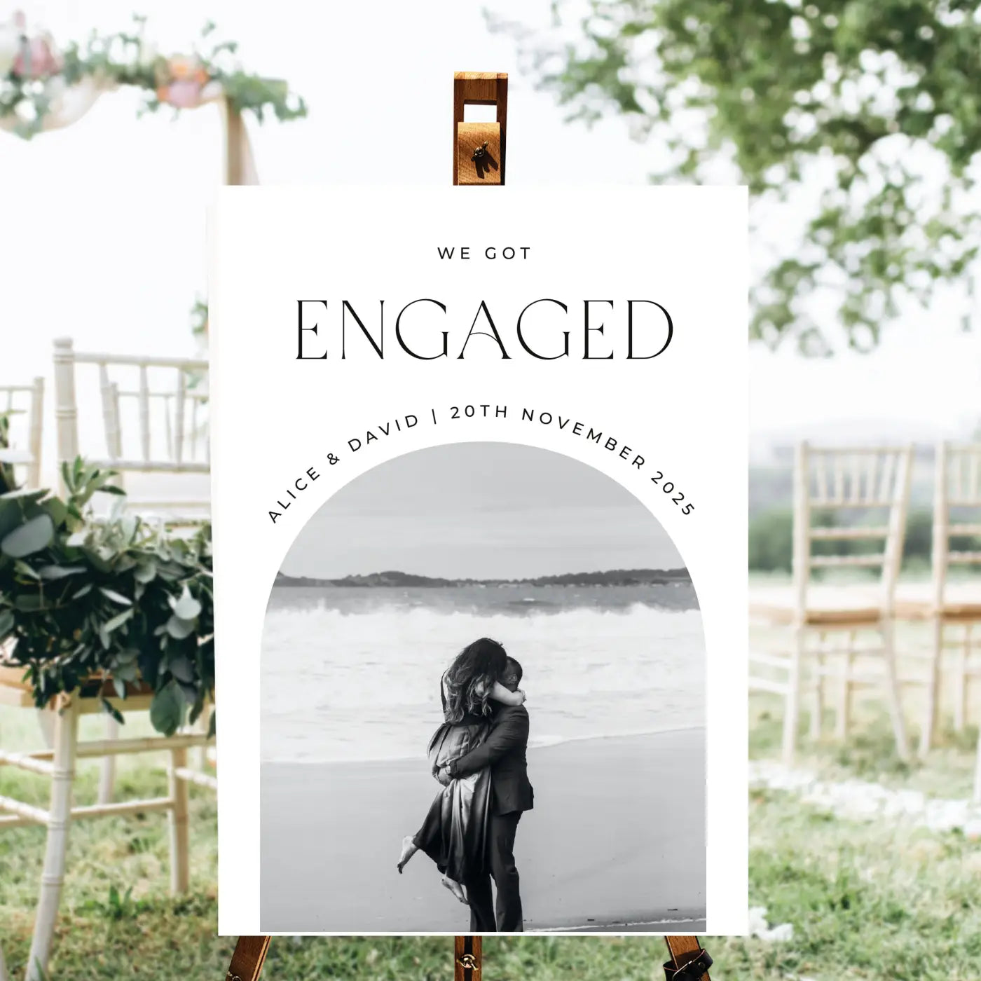Personalised event sign – luxury custom photo with matte finish for wedding