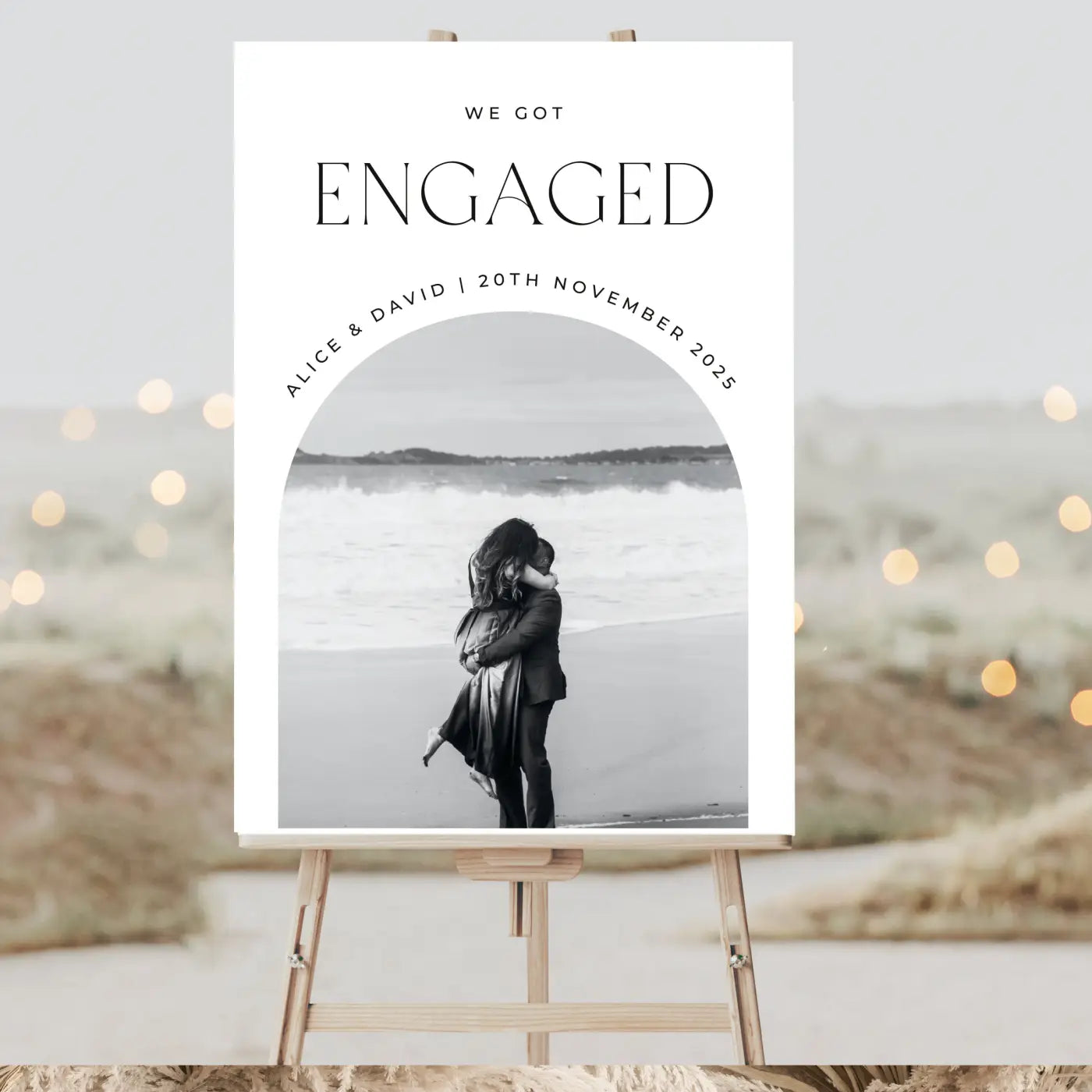 Personalised event sign – luxury custom photo with matte finish for wedding