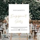 Personalised event sign – luxury engagement party welcome board with matte finish