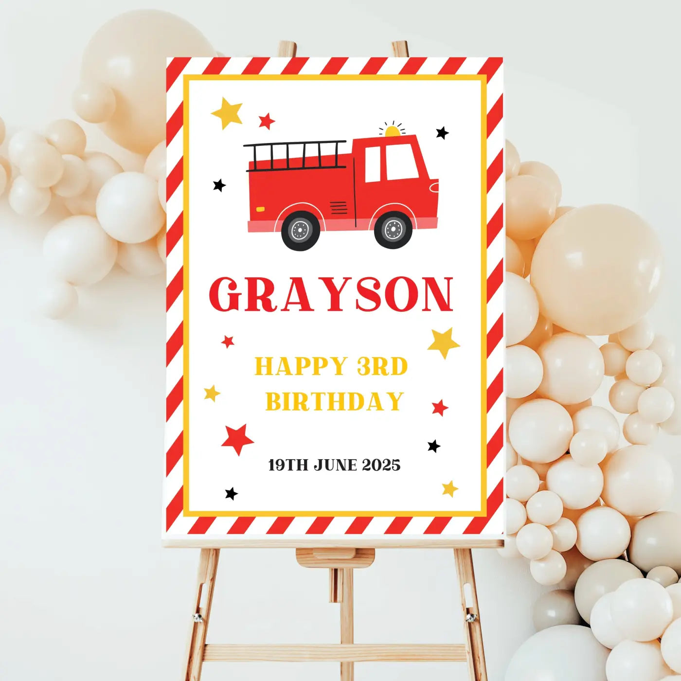 Personalised event sign – luxury foamboard birthday party for boys | custom welcome