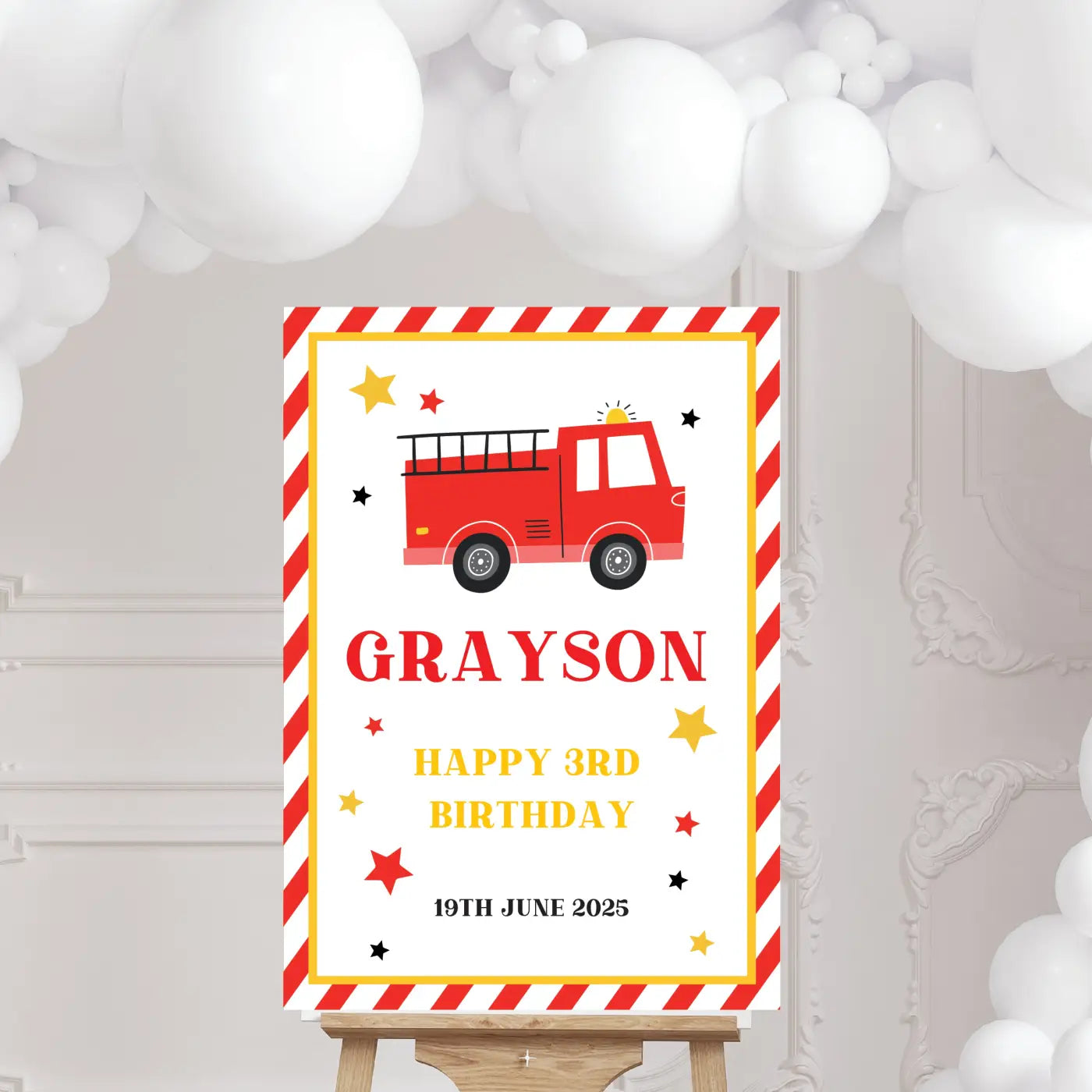 Personalised event sign – luxury foamboard birthday party for boys | custom welcome