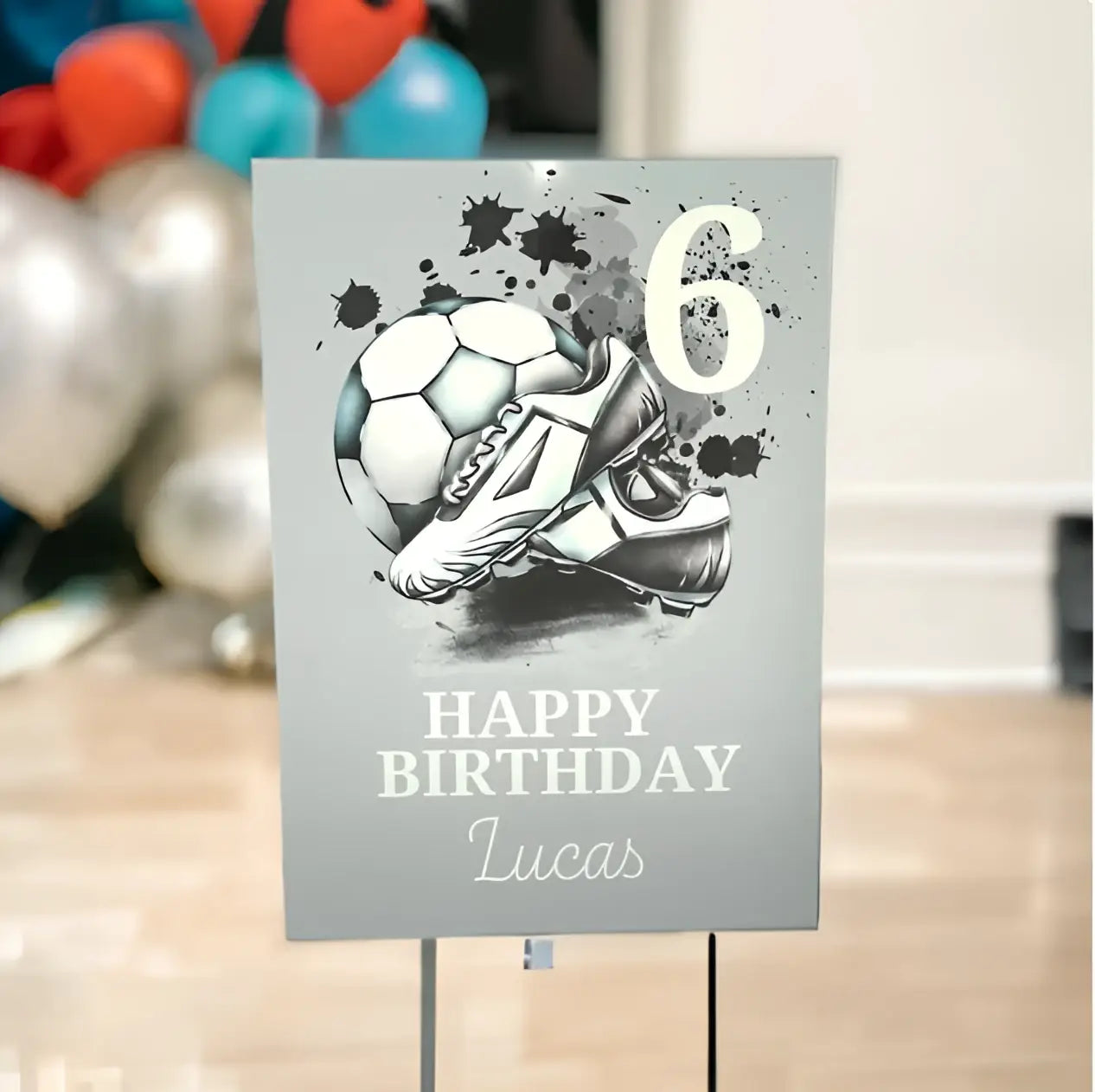 Personalised event sign - luxury football birthday party signage | custom name decor