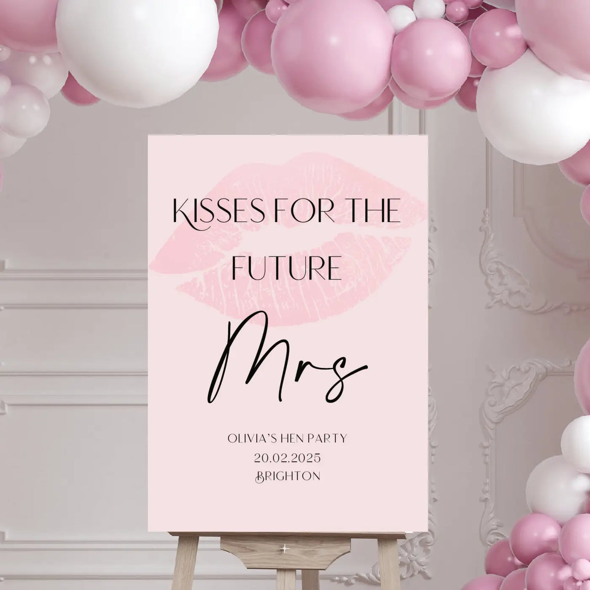 Personalised event sign – luxury hen party welcome board | foamboard