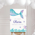 Personalised event sign – luxury mermaid birthday party welcome foamboard display
