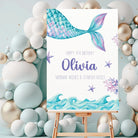 Personalised event sign – luxury mermaid birthday party welcome foamboard display