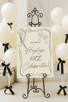 Personalised event sign – luxury party with bow | 40th birthday welcome board