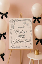 Personalised event sign – luxury party with bow | 40th birthday welcome board