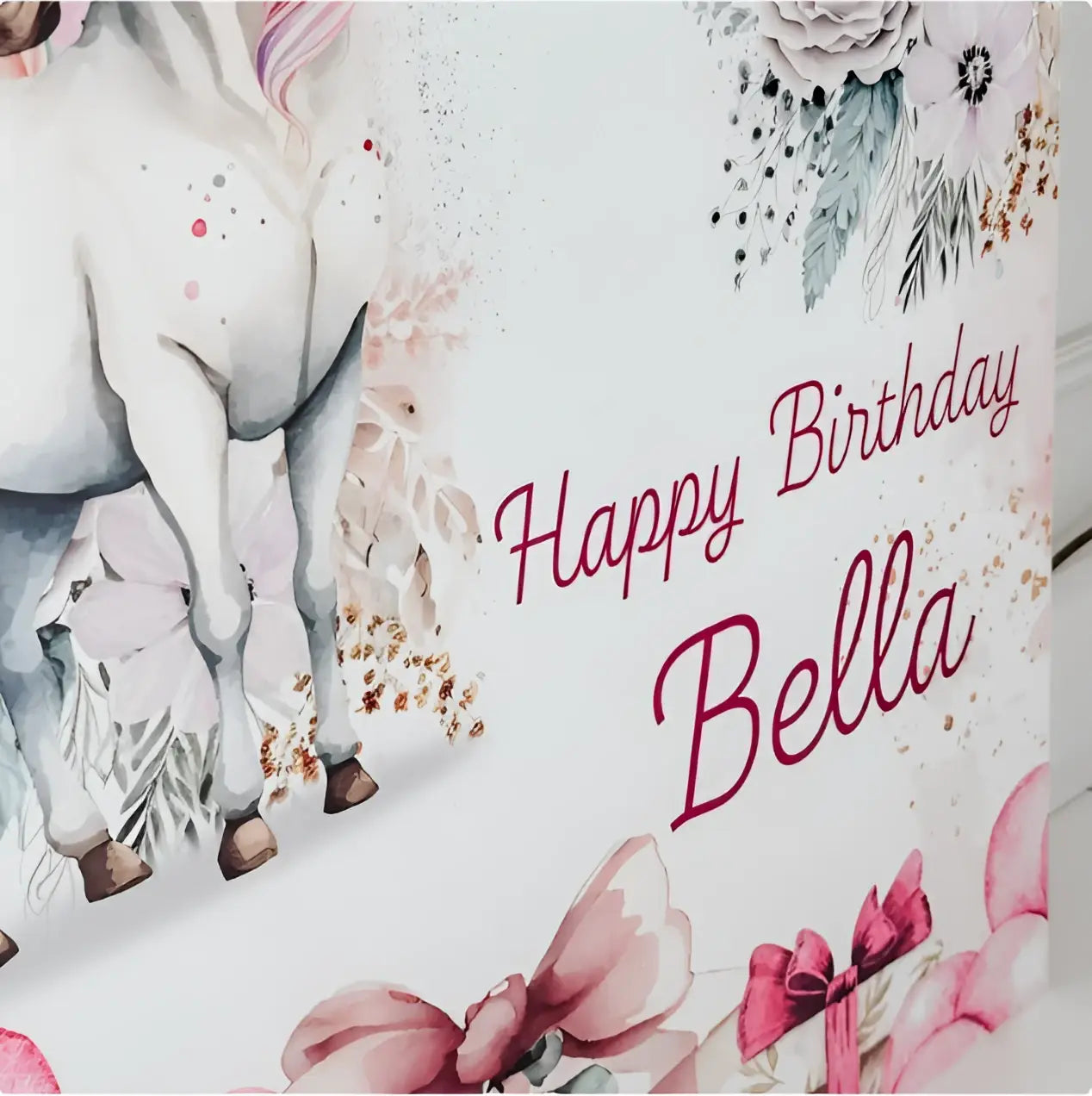 Personalised event sign – luxury unicorn party decor | birthday