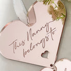 Personalised heart decoration – luxury acrylic decor with custom text & precision cut ornament