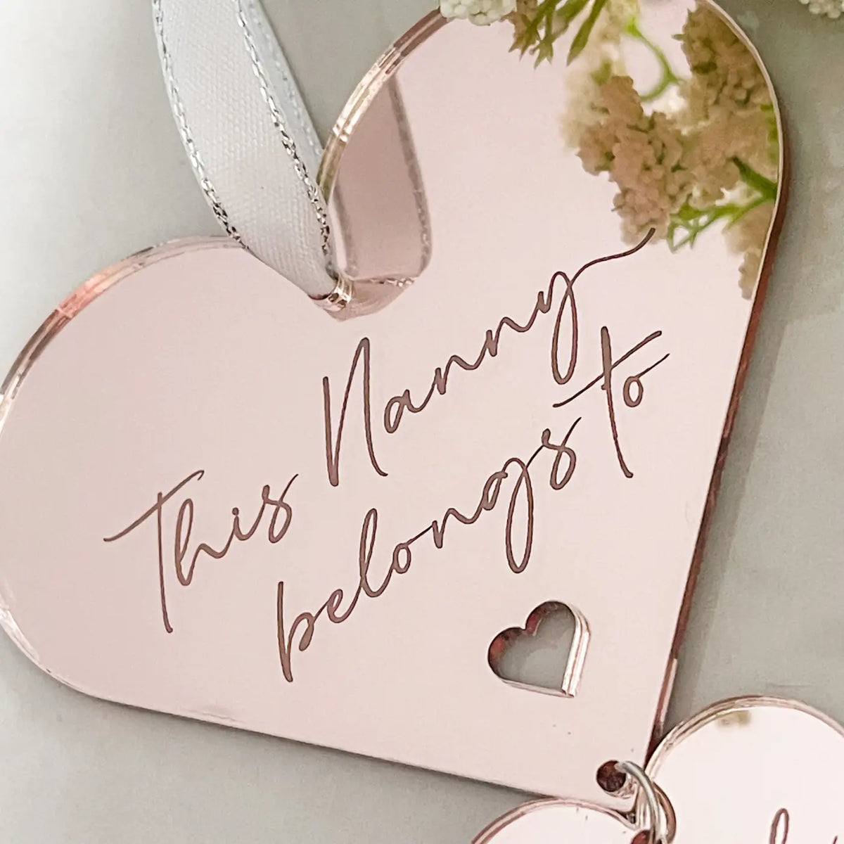 Personalised heart decoration – luxury acrylic decor with custom text & precision cut ornament