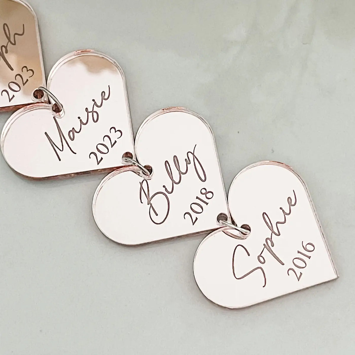 Personalised heart decoration – luxury acrylic decor with custom text & precision cut ornament