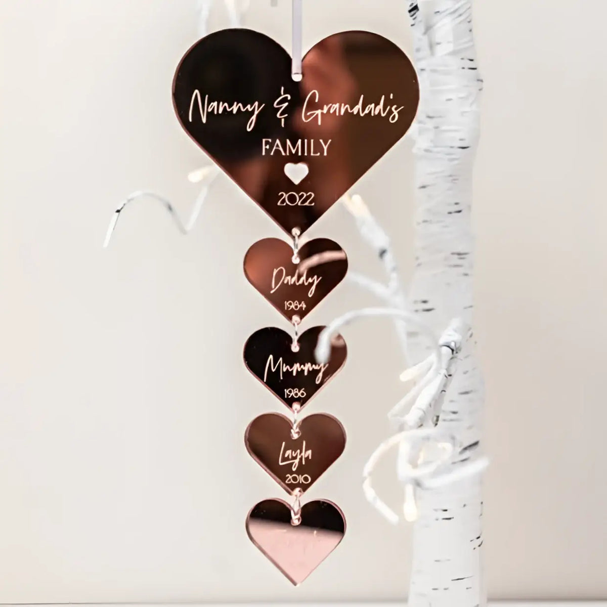 Personalised heart decoration – luxury hanging ornament with custom engraving