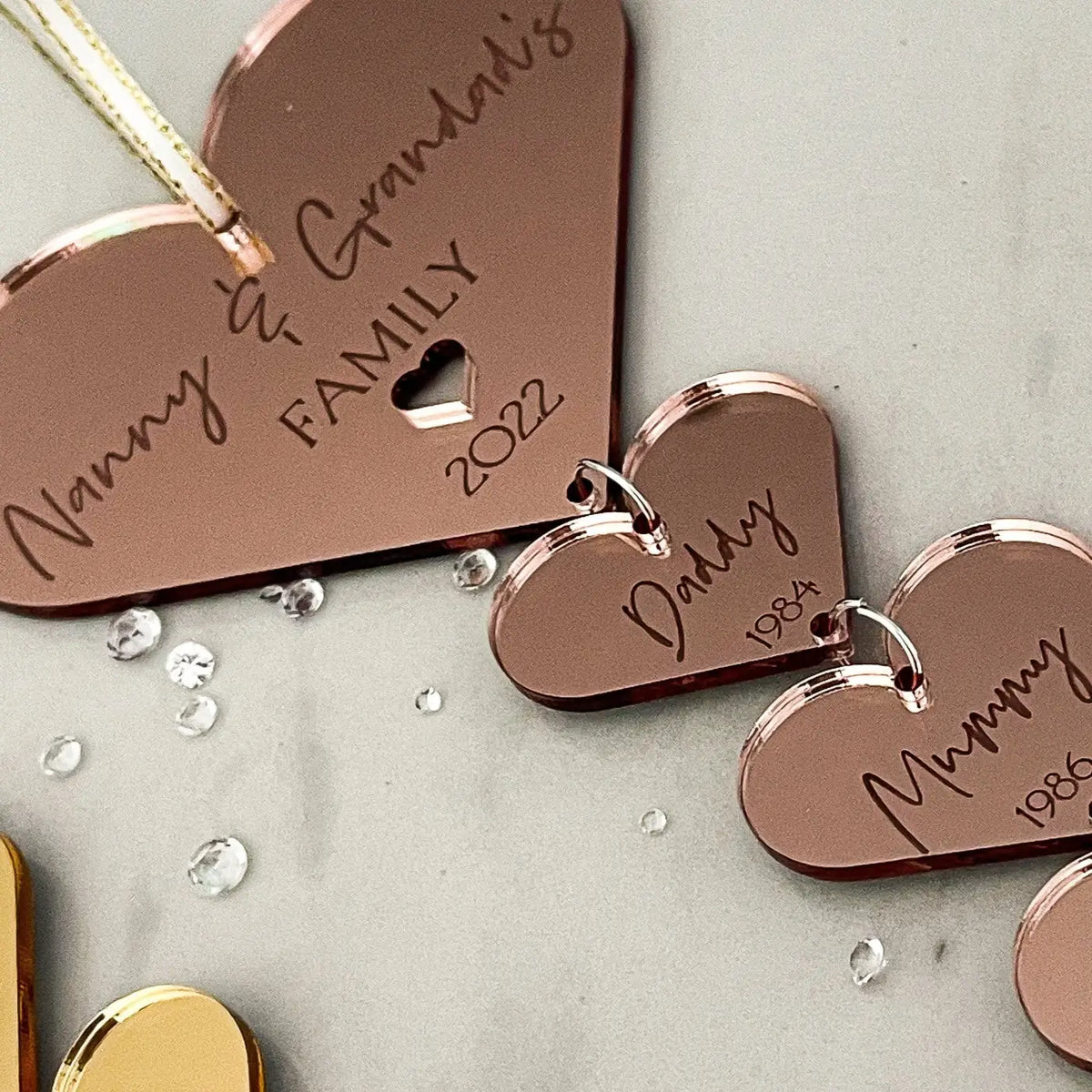Personalised heart decoration – luxury hanging ornament with custom engraving