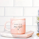 Personalised his & hers engagement mugs - marble ceramic set 14oz dishwasher safe