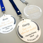 Personalised leavers medal – precision cut | engraved keepsake gift uk