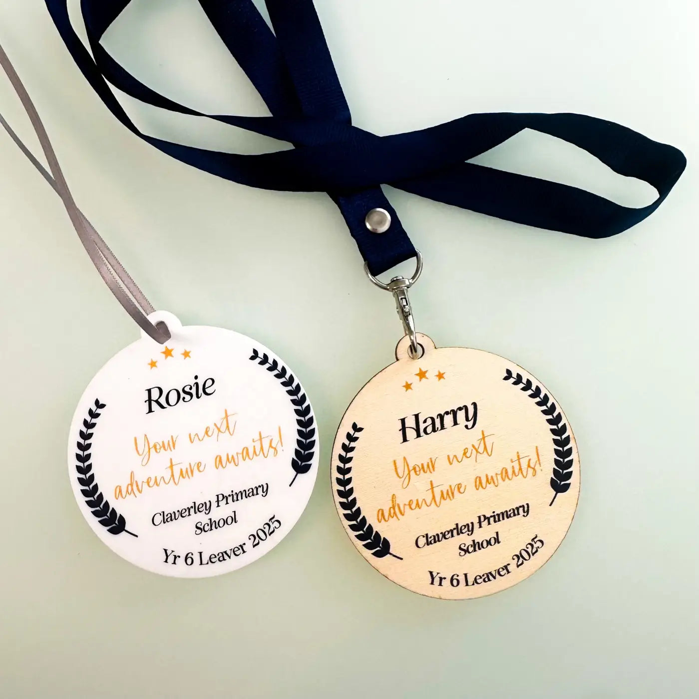 Personalised leavers medal – precision cut | engraved keepsake gift uk