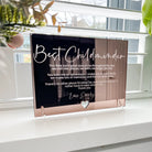 Personalised mirror card – luxury childminder gift | custom acrylic & wood options