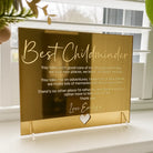Personalised mirror card – luxury childminder gift | custom acrylic & wood options