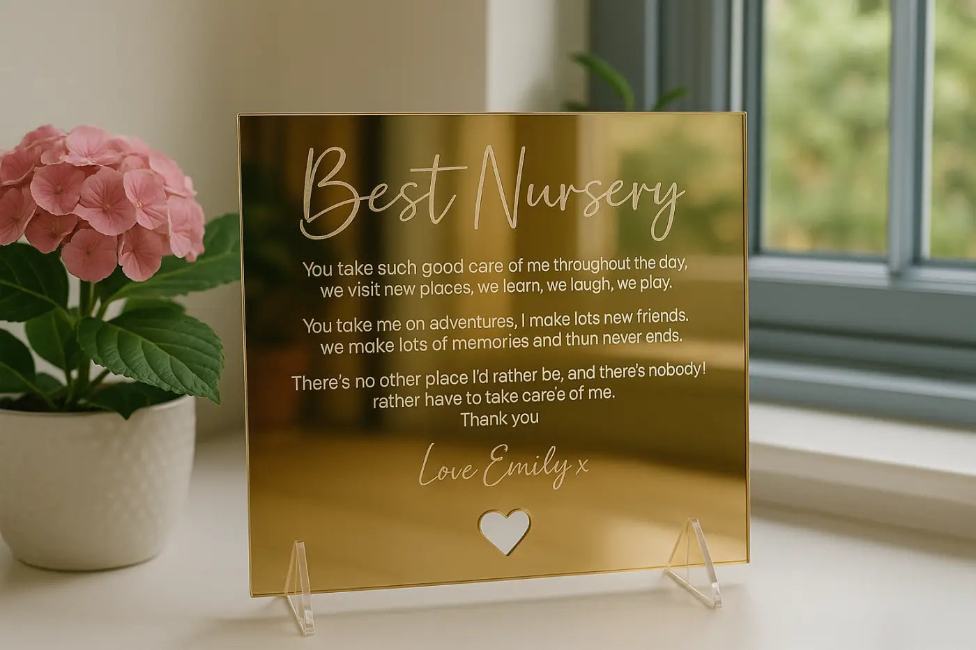Personalised mirror card – luxury custom acrylic & wooden greeting cards