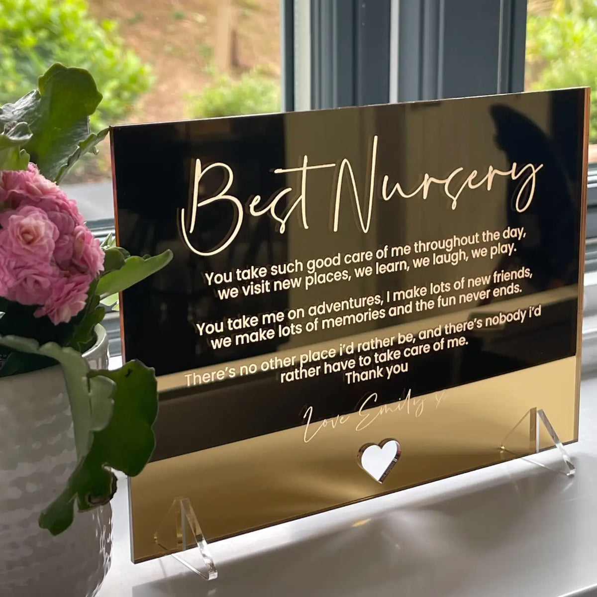 Personalised mirror card – luxury custom acrylic & wooden greeting cards